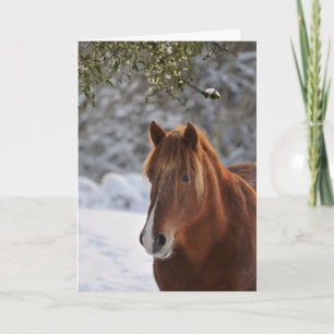 Cartes Pour Fêtes Annuelles Sous le gui, Noël de cheval