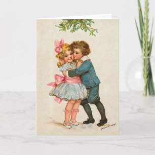 Cartes Pour Fêtes Annuelles Sous le Mistletoe