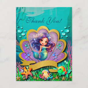 Cartes Pour Fêtes Annuelles Sous l'océan & Merci pour l'anniversaire de la sir