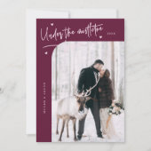 Cartes Pour Fêtes Annuelles Sous Mistletoe Forever photo nouvellement mariée C (Devant)