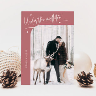 Cartes Pour Fêtes Annuelles Sous Mistletoe Pour Toute Nouvelle Photo Rose