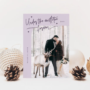 Cartes Pour Fêtes Annuelles Sous Mistletoe Pour Toute Nouvelle Photo Violet