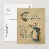 Cartes Pour Fêtes Annuelles Souvenir de Thanksgiving (Devant / Derrière)