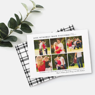 Cartes Pour Fêtes Annuelles Souvenirs 2026 Partagés Plaid Noir Blanc