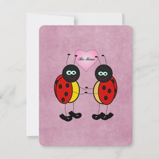 Cartes Pour Fêtes Annuelles Soyeux rose Ladybug adolescente Saint Valentin (Devant)