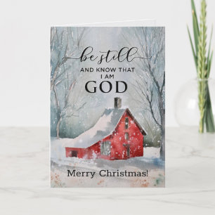 Cartes Pour Fêtes Annuelles Soyez calme et sachez que je suis DIEU Noël Neige