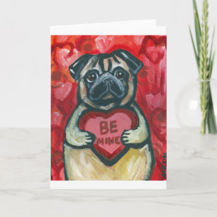 Cartes Pour Fêtes Annuelles Soyez carlin de Valentine de mine