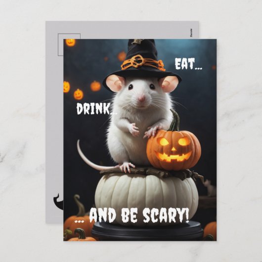 Cartes Pour Fêtes Annuelles Soyez effrayant (Devant / Derrière)