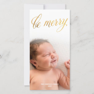 Cartes Pour Fêtes Annuelles Soyez Joyeux Faux Foil Gold Script   Vacances