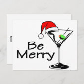 Cartes Pour Fêtes Annuelles Soyez Joyeux Martini Noël (Devant / Derrière)