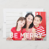 Cartes Pour Fêtes Annuelles Soyez Joyeux Moderne Translucide Superposition Pho (Devant)