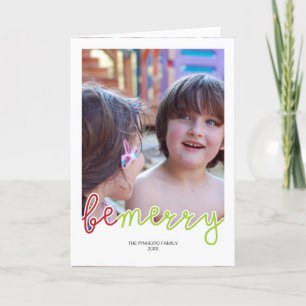 Cartes Pour Fêtes Annuelles Soyez Joyeux Noël Photo Holiday Wings Red Green