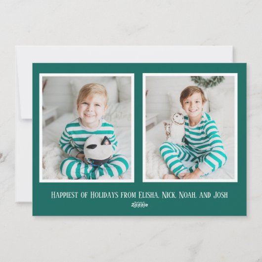 Cartes Pour Fêtes Annuelles Soyez Joyeux Noël Vert Moderne Chic (Dos)