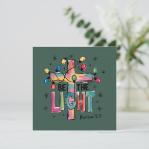 Cartes Pour Fêtes Annuelles Soyez la lumière de Noël croix chrétienne Xmas Bib