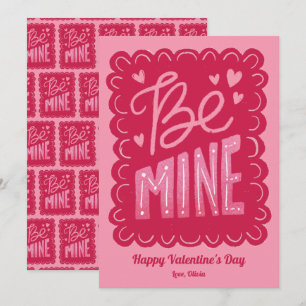 Cartes Pour Fêtes Annuelles Soyez le mien rose Valentine