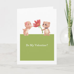 Cartes Pour Fêtes Annuelles Soyez Mes Nounours Valentin Avec Fleur