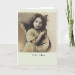 Cartes Pour Fêtes Annuelles Soyez mien Vintage Valentine Cupid Card vert clair