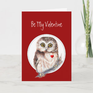 Cartes Pour Fêtes Annuelles Soyez mon amour de hibou de Valentine toujours