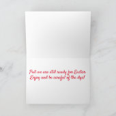 CARTES POUR FÊTES ANNUELLES SOYEZ "PRUDENT" DU DYE ET "HAPPY EASTER" (Intérieur)