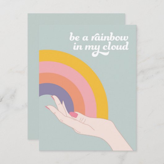 Cartes Pour Fêtes Annuelles Soyez un arc-en-ciel dans mon nuage (Devant / Derrière)