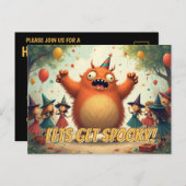 Cartes Pour Fêtes Annuelles Soyons Éffrayants - Joli Monster Party Fun (Devant / Derrière)