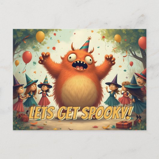 Cartes Pour Fêtes Annuelles Soyons Éffrayants - Joli Monster Party Fun (Devant)