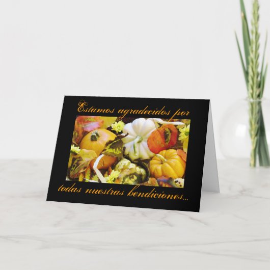 Cartes Pour Fêtes Annuelles Spanish : Thanksgiving blessings (Devant)