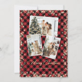 Cartes Pour Fêtes Annuelles Sparkle Red Plaid Parties scintillant photo Joyeux (Devant)