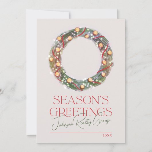 Cartes Pour Fêtes Annuelles Sparkling Wreath Bonnes Fêtes entreprise (Devant)