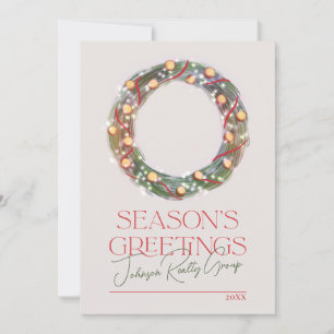Cartes Pour Fêtes Annuelles Sparkling Wreath Bonnes Fêtes entreprise