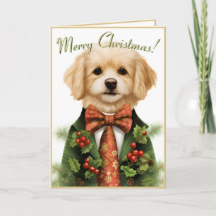 Cartes Pour Fêtes Annuelles Spécial Noël chiot adorable 