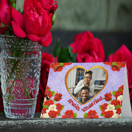 Cartes Pour Fêtes Annuelles Special Valentine Roses Gold Heart Ajouter votre p