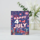 Cartes Pour Fêtes Annuelles Spectaculaire 4 juillet Feu d'artifice (Debout devant)