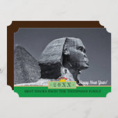 Cartes Pour Fêtes Annuelles Sphinx, Cairo et Happy New Year ! Card/Egypt (Devant / Derrière)