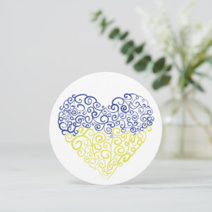 Cartes Pour Fêtes Annuelles Spiral tourbillons mehandi coeur drapeau ukrainien