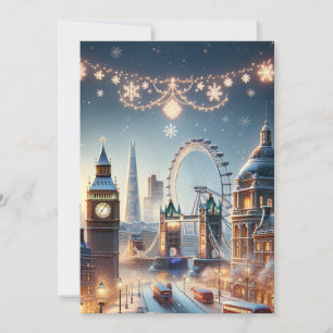 Cartes Pour Fêtes Annuelles Splendeur festive de Londres - Hiver élégant