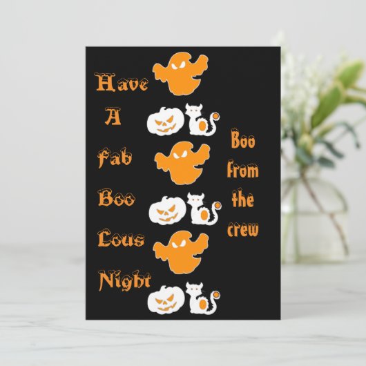 Cartes Pour Fêtes Annuelles Spooktacular Halloween Boo Parade Ghost Ghouls Amu (Debout devant)