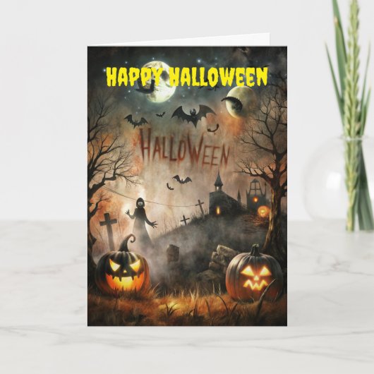 Cartes Pour Fêtes Annuelles Spooky Halloween (Devant)