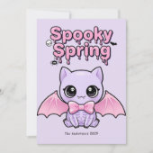 Cartes Pour Fêtes Annuelles Spooky Spring Pastel Goth Bat Lavender Pink (Devant)