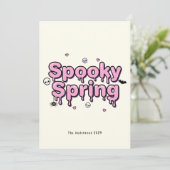Cartes Pour Fêtes Annuelles Spooky Spring Pastel Goth Easter Pink Dripping (Debout devant)