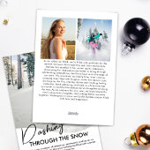 Cartes Pour Fêtes Annuelles Sports d'hiver à travers la neige dévalant Photo