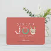 Cartes Pour Fêtes Annuelles Spread JOY Reindeer Mask Red Christmas (Debout devant)