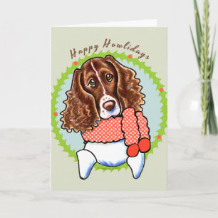 Cartes Pour Fêtes Annuelles Springer Spaniel Joyeux Howlidays