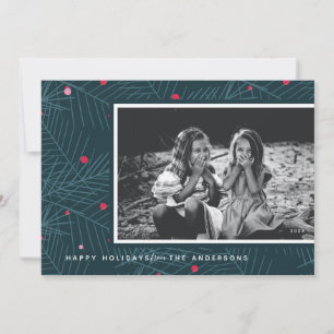 Cartes Pour Fêtes Annuelles Spruce moderne 1-Photo Joyeuses vacances