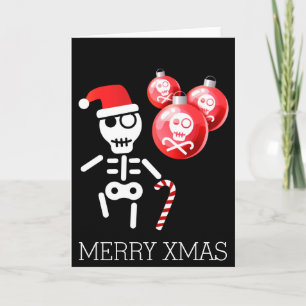 Cartes Pour Fêtes Annuelles Squelette avec du sucre de canne, casquette de