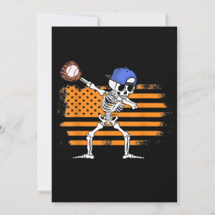 Cartes Pour Fêtes Annuelles Squelette Dabbing Baseball Drôle Halloween