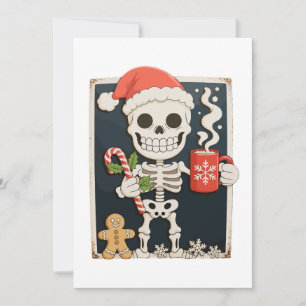 Cartes Pour Fêtes Annuelles Squelette de Noël Café Chocolat Chaud Xmas