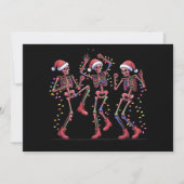 Cartes Pour Fêtes Annuelles Squelette de Noël Squelette de danse Lumières Joye (Devant)