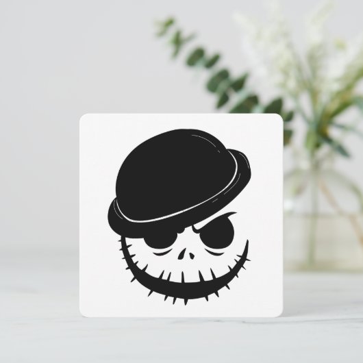 Cartes Pour Fêtes Annuelles Squelette en colère Bone Bash Party Halloween Invi (Debout devant)