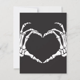 Cartes Pour Fêtes Annuelles Squelette faisant un cœur